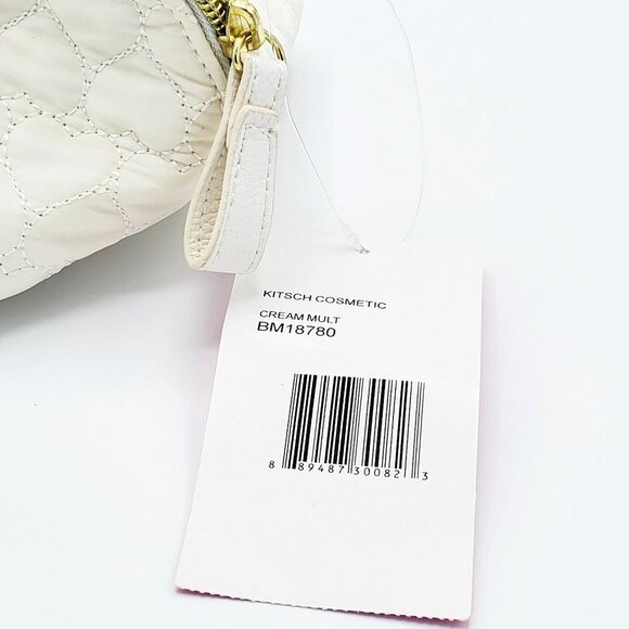 Betsey Johnson Happy Snowman Kitsch Cosmetic Bag with Quilted Hearts - Picture 7 of 9